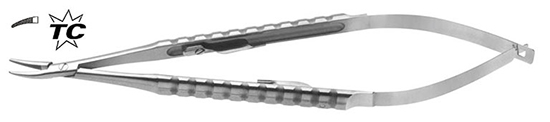 Micro-porta-agujas Barraquer 15cm,diam.1.2mm curvo