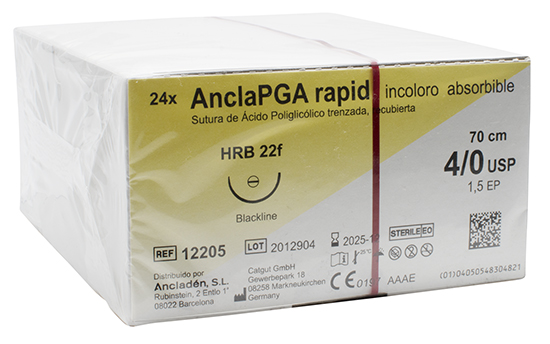 AnclaPGA Sutura absorbible. HRB22-4/0-70cm. C/24