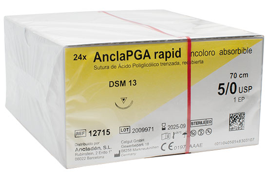 AnclaPGA Sutura absorbible. DSM13-5/0-70cm. C/24