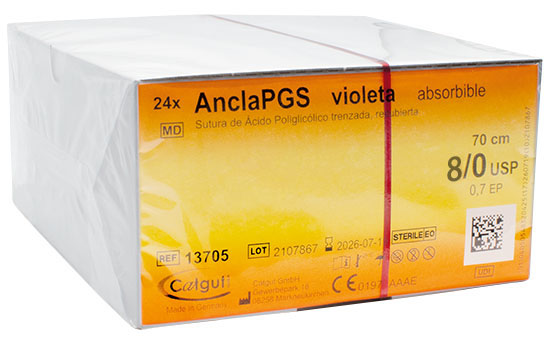 AnclaPGS Sutura abs. 2xDLM 20-6 8/0 30cm 12 uds.