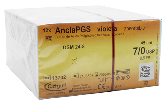 AnclaPGS Sutura absorbible. DSM24-8 7/0-45cm.c/12