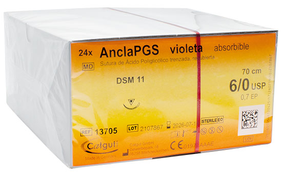AnclaPGS Sutura absorbible. DSM11 6/0-70cm.c/24